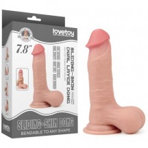 Гнущийся фаллоимитатор с эффектом двойной кожи Lovetoy Sliding-Skin Dual Layer Dong 20 см