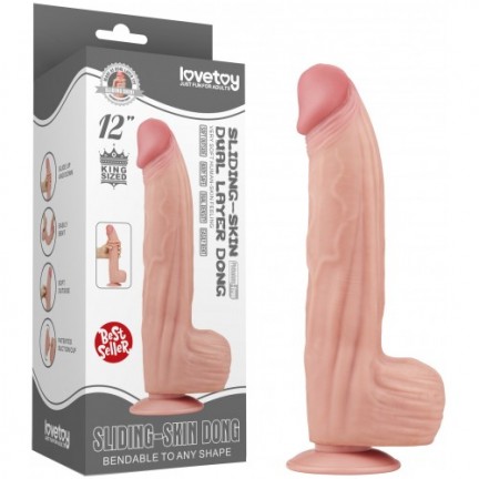 Реалистичный фаллоимитатор с эффектом двойной кожи Lovetoy Sliding-Skin Dual Layer Dong 31 см