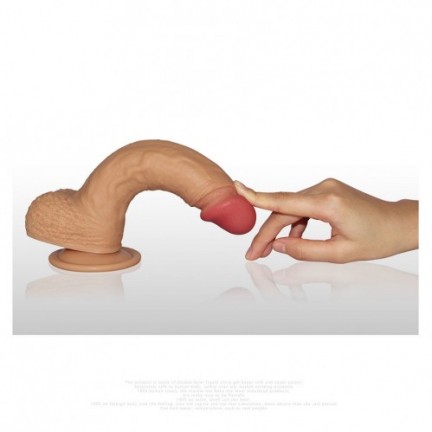 Фаллос на присоске с мошонкой 8.5 Dual-layered Silicone Dildo