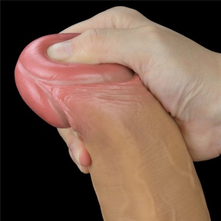 Реалистичный фаллос с высоко посаженной мошонкой Lovetoy Silicone Cock 30 см