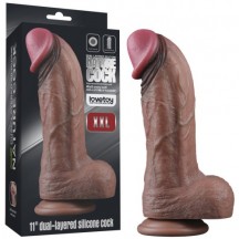 Темнокожий фаллос-гигант Dual Layered Silicone Cock XXL 28 см