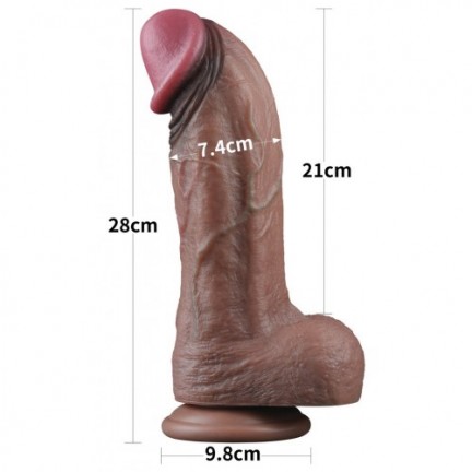 Темнокожий фаллос-гигант Dual Layered Silicone Cock XXL 28 см