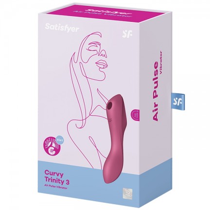 Вакуумный вибро-стимулятор для клитора и точки G Satisfyer Curvy Trinity 3 красный