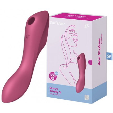 Вакуумный вибро-стимулятор для клитора и точки G Satisfyer Curvy Trinity 3 красный