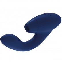Роскошный бесконтактный клиторальный стимулятор со стимуляцией G точки Womanizer Duo синий
