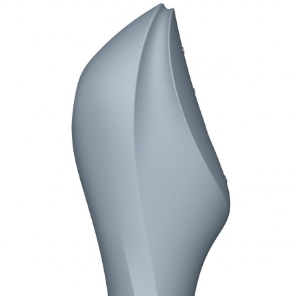 Вакуумный стимулятор клитора с вибрирующей ручкой Satisfyer Curvy Trinity 3 серый