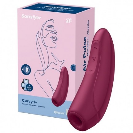 Вакуумный смарт-стимулятор клитора с вибрацией Satisfyer Curvy 1+ Rose Red