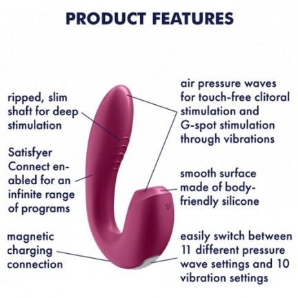 Смарт-вибратор с вакуумно-волновым стимулятором клитора Satisfyer Sunray розовый