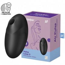 Вакуумно-волновой стимулятор клитора с вибрацией Satisfyer Vulva Lover 3 черный