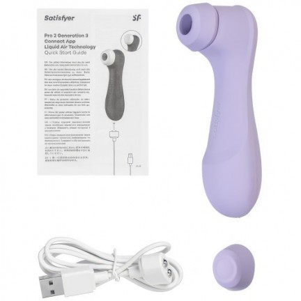 Вакуумно-волновой бесконтактный смарт-стимулятор Satisfyer Pro 2 Generation 3 Connect App Violet