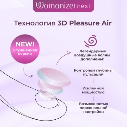Бесконтактный вакуумно-волновой стимулятор клитора Womanizer Next фиолетовый