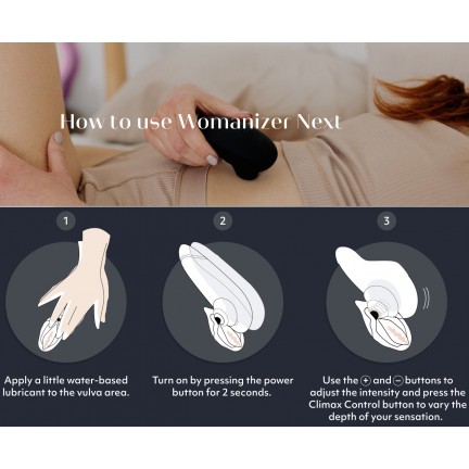Бесконтактный вакуумно-волновой стимулятор клитора Womanizer Next черный