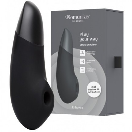 Бесконтактный вакуумно-волновой стимулятор клитора с вибрацией Womanizer Enhance черный