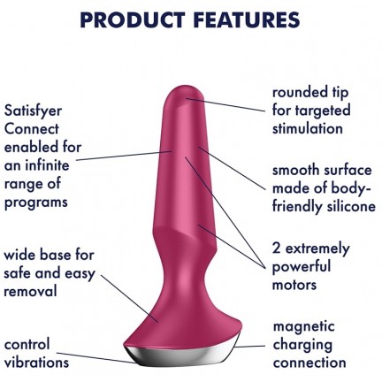 Анальный смарт-стимулятор с вибрацией Satisfyer Plug-ilicious 2 розовый