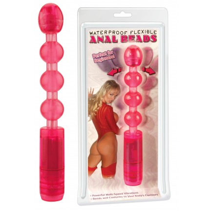 Анальная цепочка с вибрацией Waterproof Flexible Anal Beads Pink