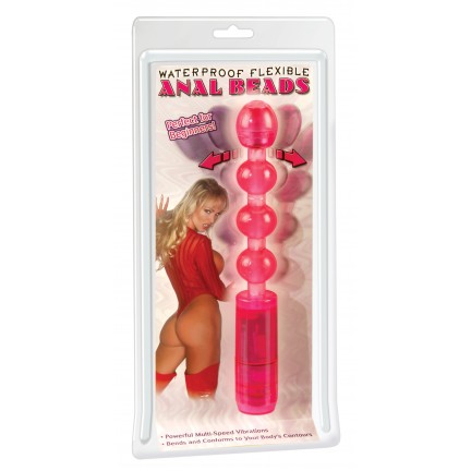 Анальная цепочка с вибрацией Waterproof Flexible Anal Beads Pink