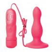 Розовая анальная пробка с вибрацией