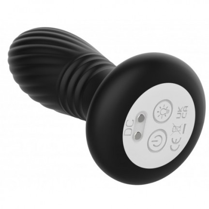 Анальная вибровтулка с возвратно-поступательной функцией и LED-подсветкой Secwell Plug с пультом ДУ