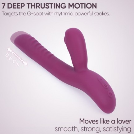 Фиолетовый вибратор-пульсатор с вакуумным клиторальным стимулятором Selove Caress