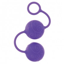 Яркие фиолетовые силиконовые вагинальные шарики с рисунком Posh