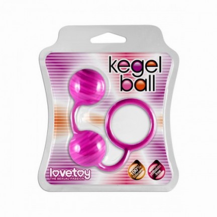 Вагинальные шарики Kegel ball розовые с рельефным рисунком