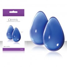 Голубые вагинальные шарики Crystal Kegel Eggs