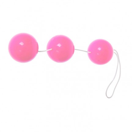 Три вагинальных шарика на сцепке Sexual Balls розовые