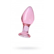 Стеклянная анальная втулка розовая