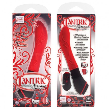 Красный вибромассажер из силикона Tantric Nirvana Massager