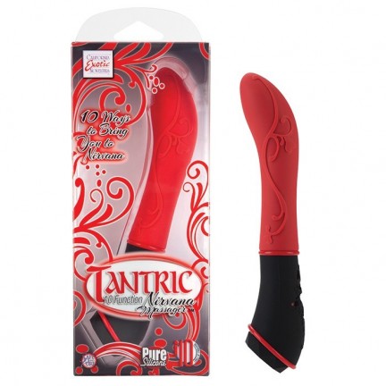 Красный вибромассажер из силикона Tantric Nirvana Massager