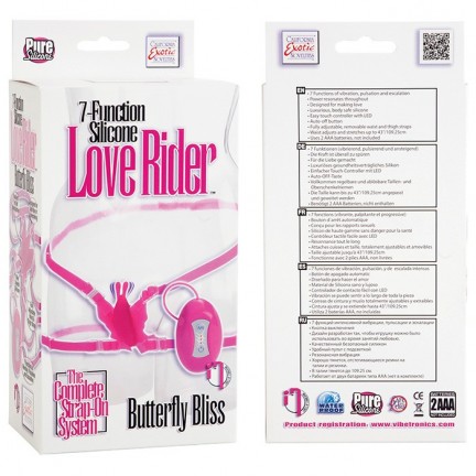 Розовая силиконовая вибробабочка на силиконовых ремешках Silicone Love Rider Розовая силиконовая вибробабочка на силиконовых ремешках Silicone Love Rider