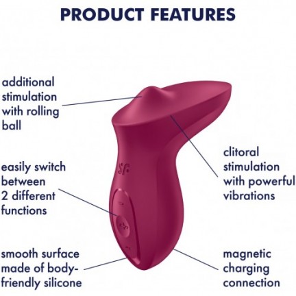 Клиторальный вибростимулятор Satisfyer Exciterrr бордовый