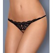 Черные кружевные стринги с открытой промежностью L/XL