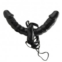 Страпон на ремне двухсторонний с вибрацией FF Vibrating Double Delight Strap-On black