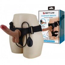 Вибро-страпон на трусиках Pretty Love Harness Briefs Oher с имитацией семяизвержения 20 см