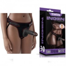 Страпон черный Easy Strapon Set 18 см