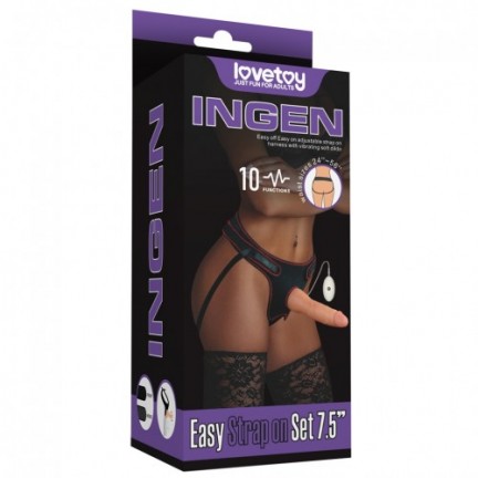 Страпон телесный с вибрацией Ingen Easy Strapon Set 19 см