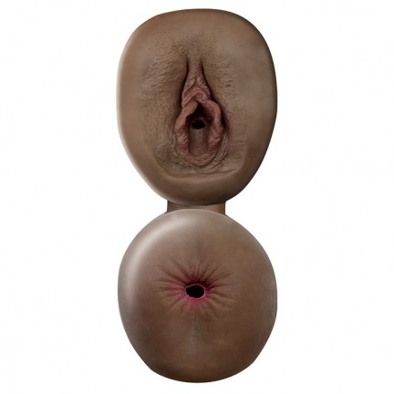 Двойной реалистичный мастурбатор шоколадная вагина и попка