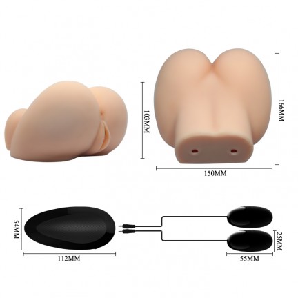 Реалистичная попка и вагина с двойным виброэлементом