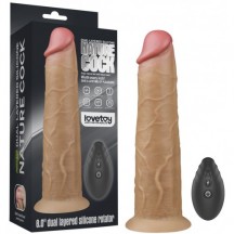 Реалистичный вибратор с ротацией Dual Layered Silicone Rotator 21 см