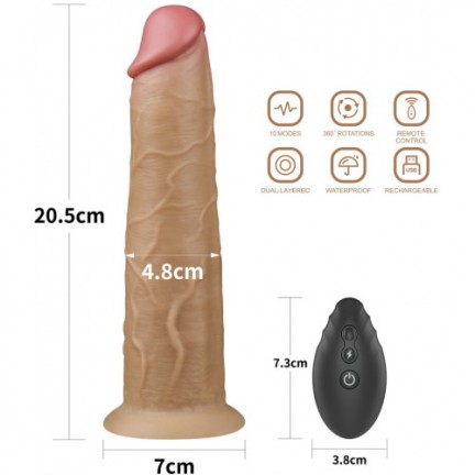 Реалистичный вибратор с ротацией Dual Layered Silicone Rotator 21 см