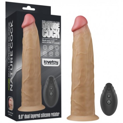 Реалистичный вибратор с ротацией Dual Layered Silicone Rotator 23 см