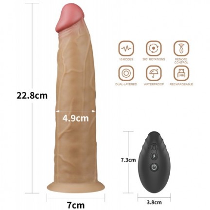 Реалистичный вибратор с ротацией Dual Layered Silicone Rotator 23 см