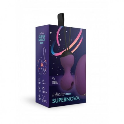 Виброшарики Кегеля с вибро-пультом дистанционного управления SuperNova цвет сливовый