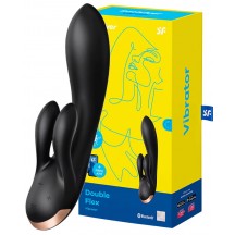 Смарт-вибратор с клиторальным стимулятором Satisfyer Double Flex черный