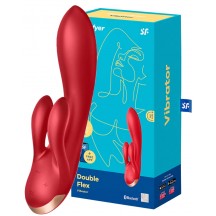 Смарт-вибратор с клиторальным стимулятором Satisfyer Double Flex красный