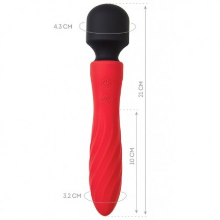 Двусторонний интимный вибромассажер Black and Red by Toyfa красный