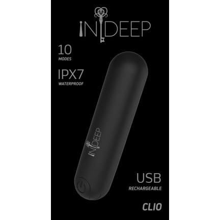 Перезаряжаемая вибропуля Indeep Clio Black Перезаряжаемая вибропуля Indeep Clio Black