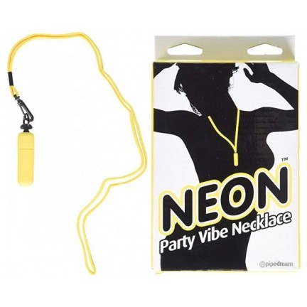 Вибро-пуля желтого цвета на шнурке Neon Party Vibe Necklace