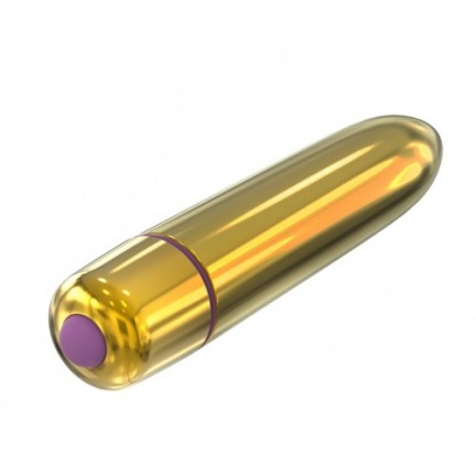 Золотистая вибро-пуля X-Basic Bullet Long Lovetoy с 10 режимами вибрации